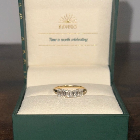 2.02ct Emerald Cut Diamond Band Ring 14K Gold Size 9 Anniversary Stack Ring - Picture 5 of 6